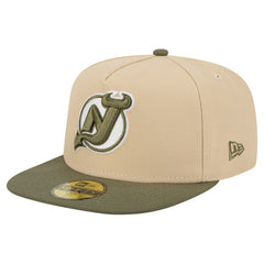 New Jersey Devils New Era Color Pack Two-Tone 59FIFTY A-Frame Fitted Hat Tan/Olive