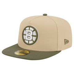 Boston Bruins New Era Color Pack Two-Tone 59FIFTY A-Frame Fitted Hat Tan/Olive