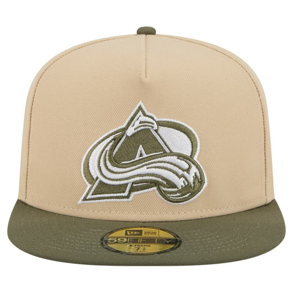 Colorado Avalanche New Era Color Pack Two-Tone 59FIFTY A-Frame Fitted Hat Tan/Olive