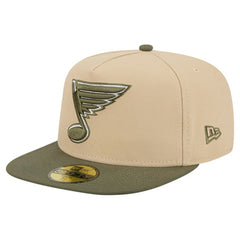 St. Louis Blues New Era Color Pack Two-Tone 59FIFTY A-Frame Fitted Hat Tan/Olive