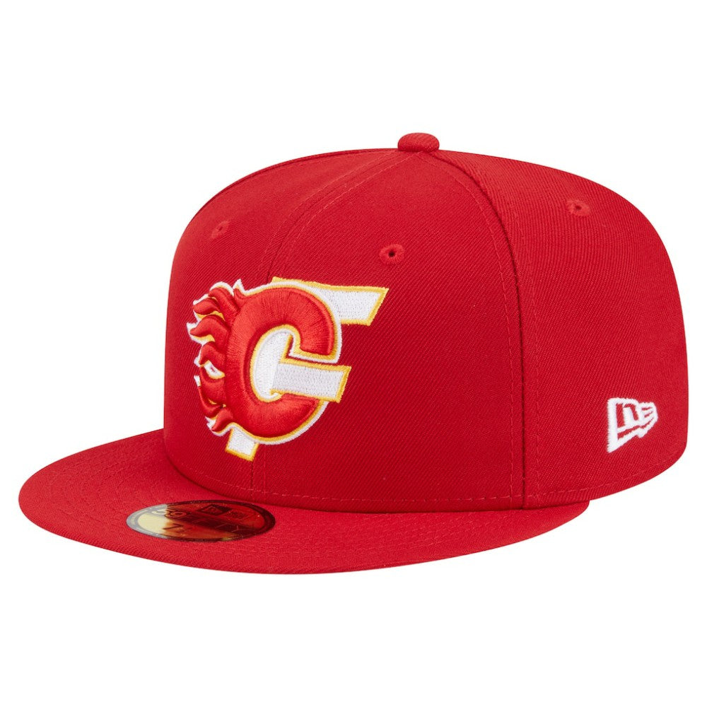 Calgary Flames New Era Deceptor 59FIFTY Fitted Hat Red