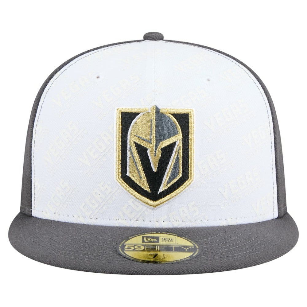 Vegas Golden Knights New Era Repeat Two-Tone 59FIFTY Fitted Hat White/Gray