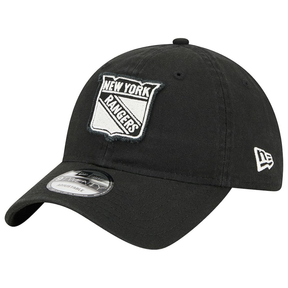 New York Rangers New Era Stamp Fabric Applique 9TWENTY Adjustable Hat Black