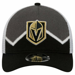 Vegas Golden Knights New Era Hockey Sock 9FORTY A-Frame M-Crown Adjustable Trucker Hat Black/Gray