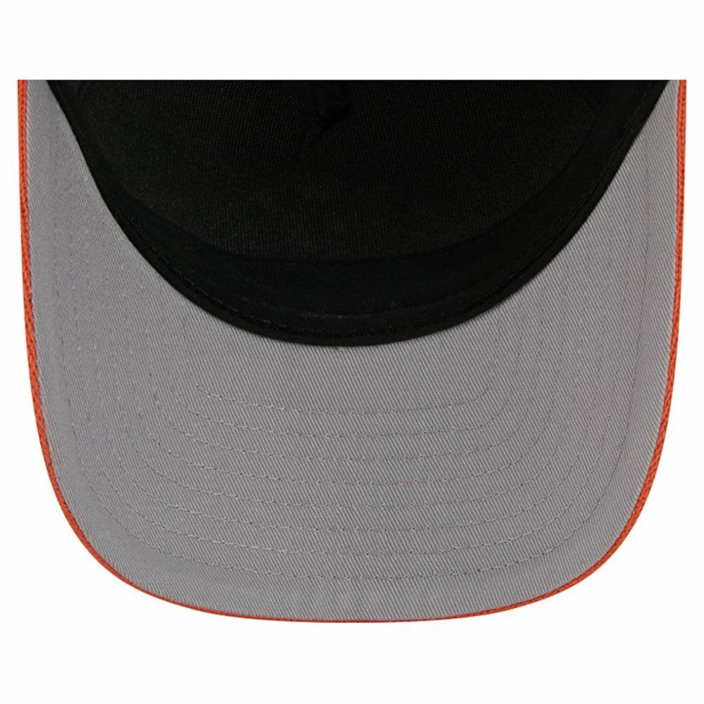 New York Islanders New Era Hockey Sock 9FORTY A-Frame M-Crown Adjustable Trucker Hat Orange/Royal