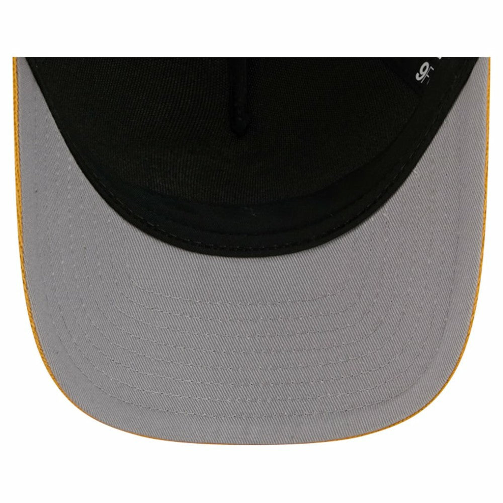 Nashville Predators New Era Hockey Sock 9FORTY A-Frame M-Crown Adjustable Trucker Hat Gold/Navy