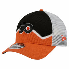 Philadelphia Flyers New Era Hockey Sock 9FORTY A-Frame M-Crown Adjustable Trucker Hat Orange/Black