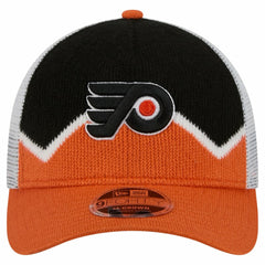 Philadelphia Flyers New Era Hockey Sock 9FORTY A-Frame M-Crown Adjustable Trucker Hat Orange/Black