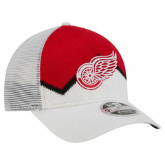 Detroit Red Wings New Era Hockey Sock 9FORTY A-Frame M-Crown Adjustable Trucker Hat White/Red