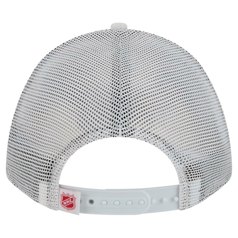 Detroit Red Wings New Era Hockey Sock 9FORTY A-Frame M-Crown Adjustable Trucker Hat White/Red