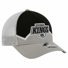 Los Angeles Kings New Era Hockey Sock 9FORTY A-Frame M-Crown Adjustable Trucker Hat Silver/Black