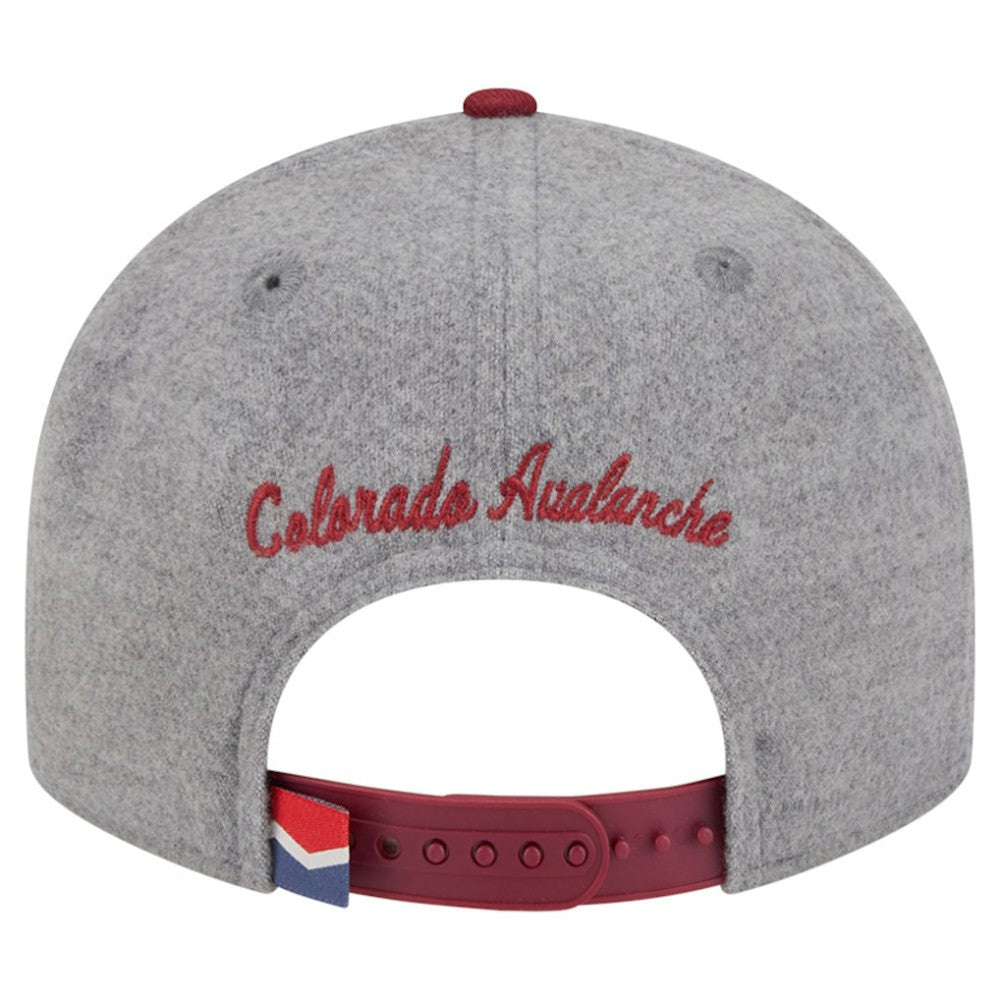Colorado Avalanche New Era Wool Pin Low Profile 9FIFTY Snapback Hat Gray/Burgundy