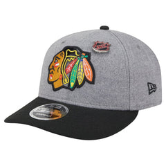 Chicago Blackhawks New Era Wool Pin Low Profile 9FIFTY Snapback Hat Gray/Black