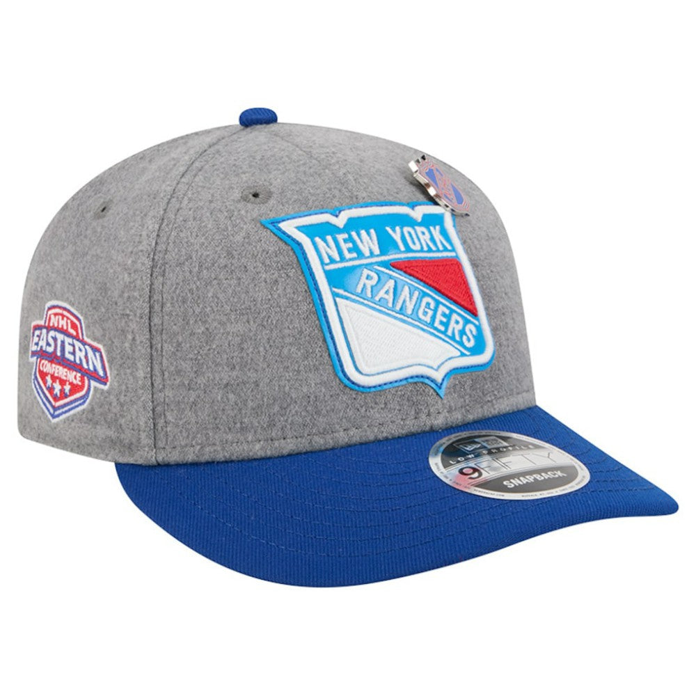 New York Rangers New Era Wool Pin Low Profile 9FIFTY Snapback Hat Gray/Blue