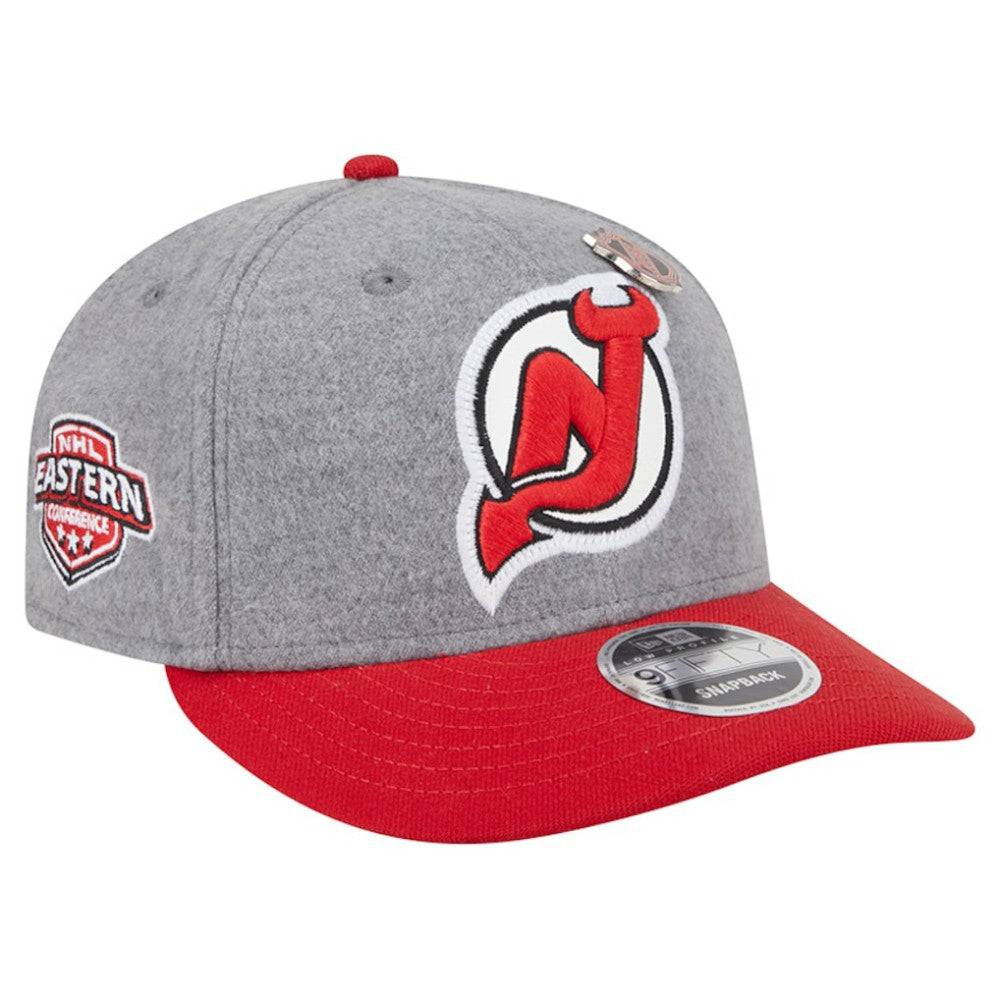 New Jersey Devils New Era Wool Pin Low Profile 9FIFTY Snapback Hat Gray/Red