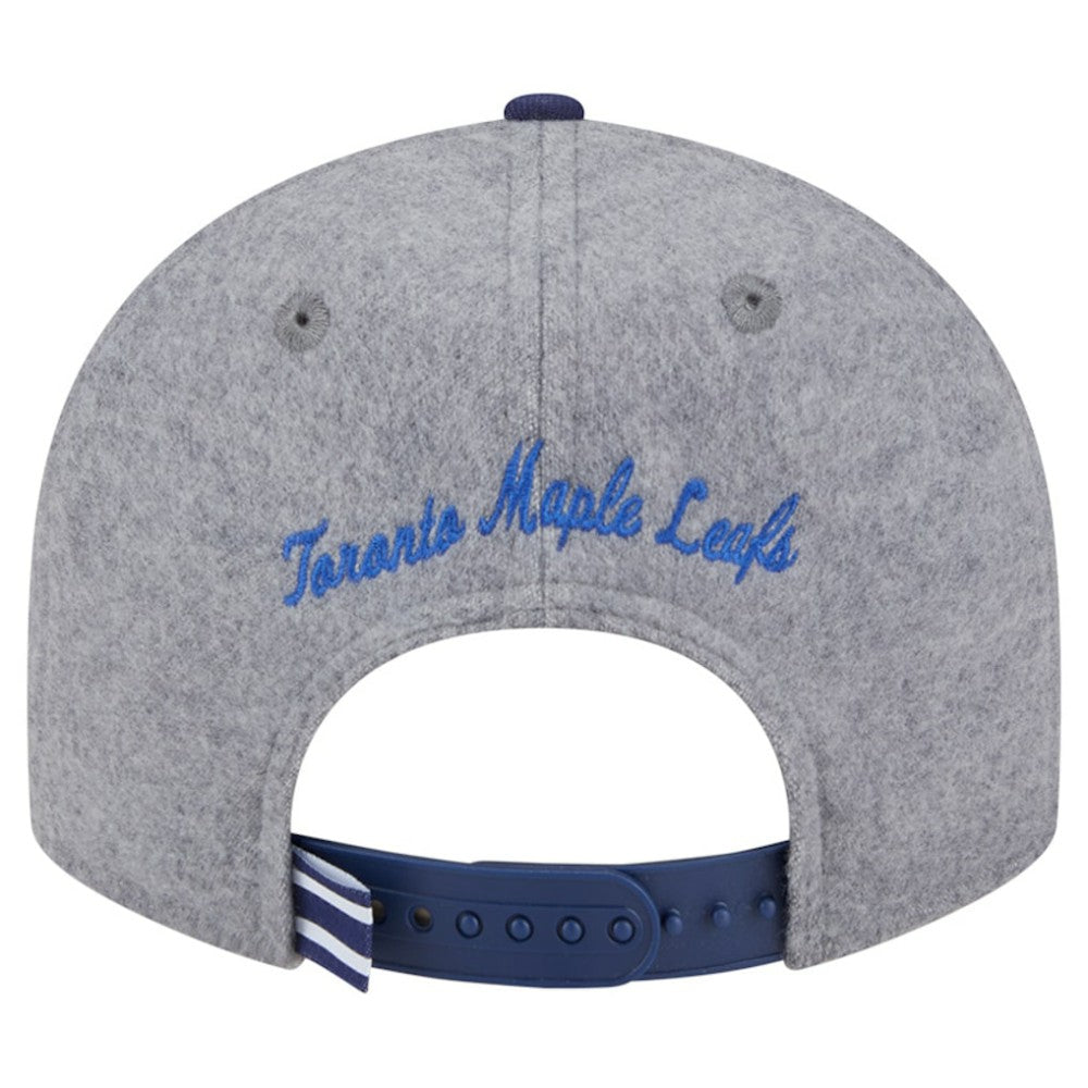 Toronto Maple Leafs New Era Wool Pin Low Profile 9FIFTY Snapback Hat Gray/Blue