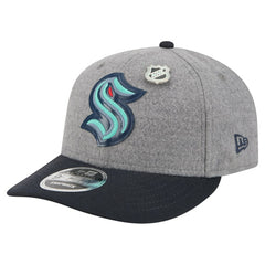 Seattle Kraken New Era Wool Pin Low Profile 9FIFTY Snapback Hat Gray/Deep Sea Blue