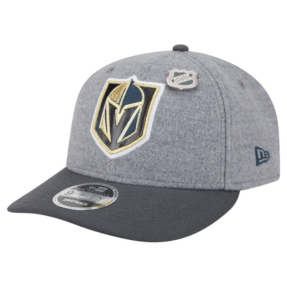 Vegas Golden Knights New Era Wool Pin Low Profile 9FIFTY Snapback Hat Gray/Black