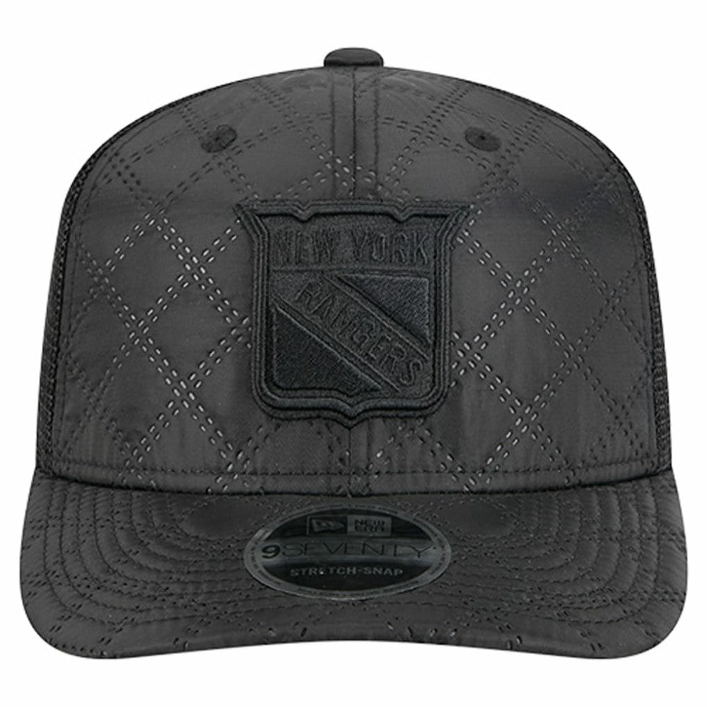 New York Rangers New Era Quilted Nylon 9SEVENTY Adjustable Trucker Hat Black