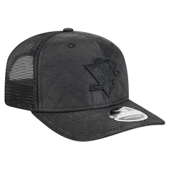 Pittsburgh Penguins New Era Quilted Nylon 9SEVENTY Adjustable Trucker Hat Black