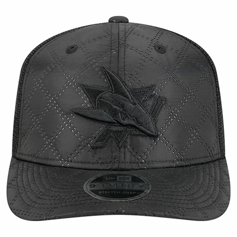 San Jose Sharks New Era Quilted Nylon 9SEVENTY Adjustable Trucker Hat Black