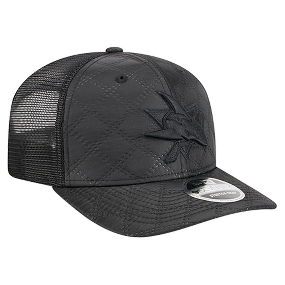 San Jose Sharks New Era Quilted Nylon 9SEVENTY Adjustable Trucker Hat Black