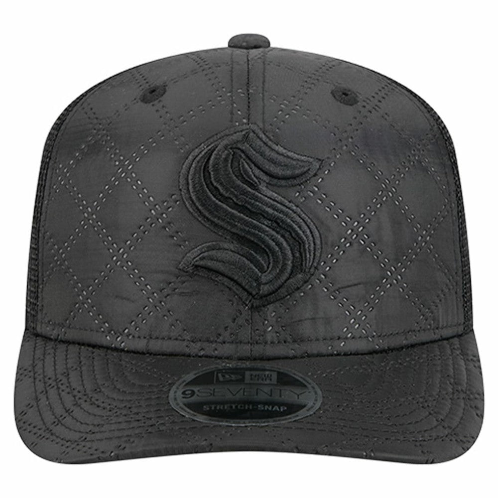 Seattle Kraken New Era Quilted Nylon 9SEVENTY Adjustable Trucker Hat Black