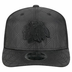 Chicago Blackhawks New Era Quilted Nylon 9SEVENTY Adjustable Trucker Hat Black