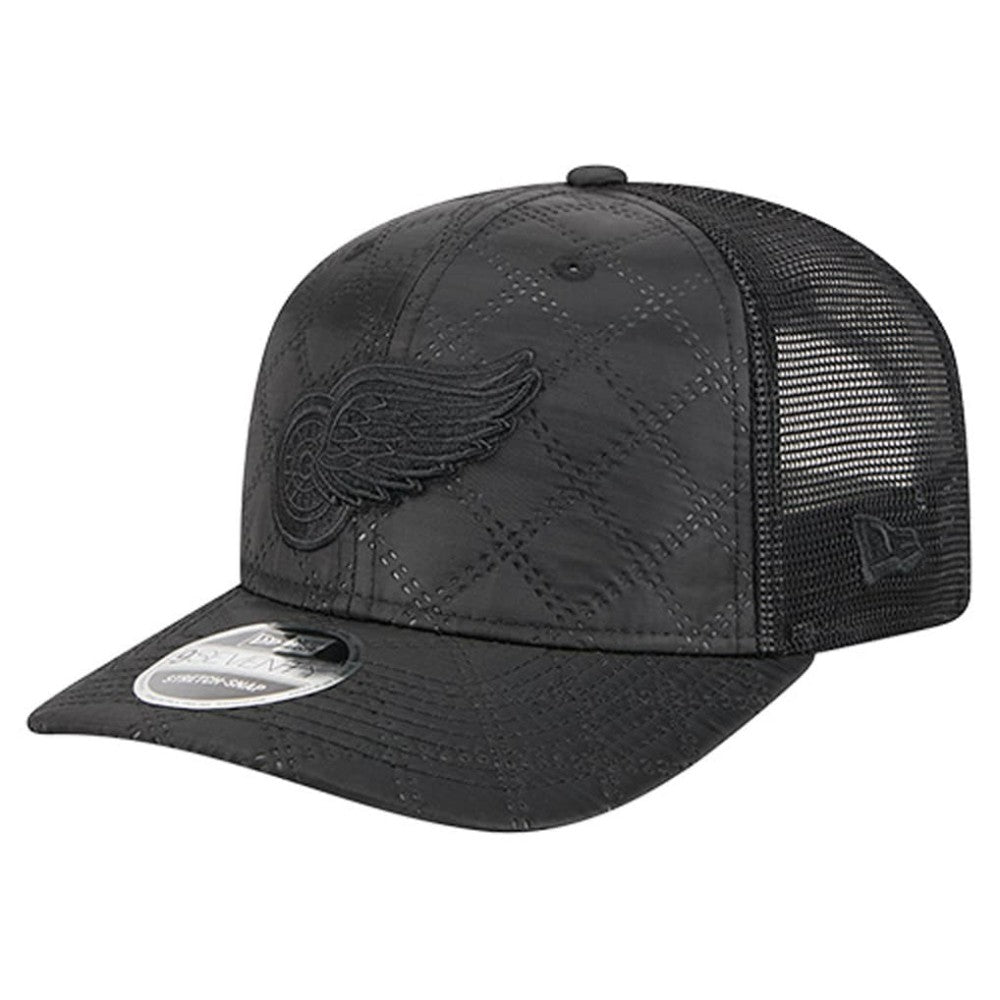 Detroit Red Wings New Era Quilted Nylon 9SEVENTY Adjustable Trucker Hat Black