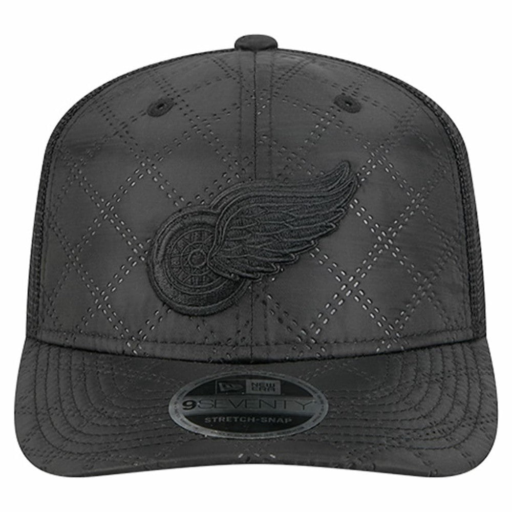 Detroit Red Wings New Era Quilted Nylon 9SEVENTY Adjustable Trucker Hat Black