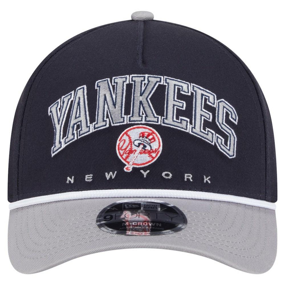 New York Yankees Arch 9FORTY A-Frame M-Crown Adjustable Hat Navy/Gray | New Era