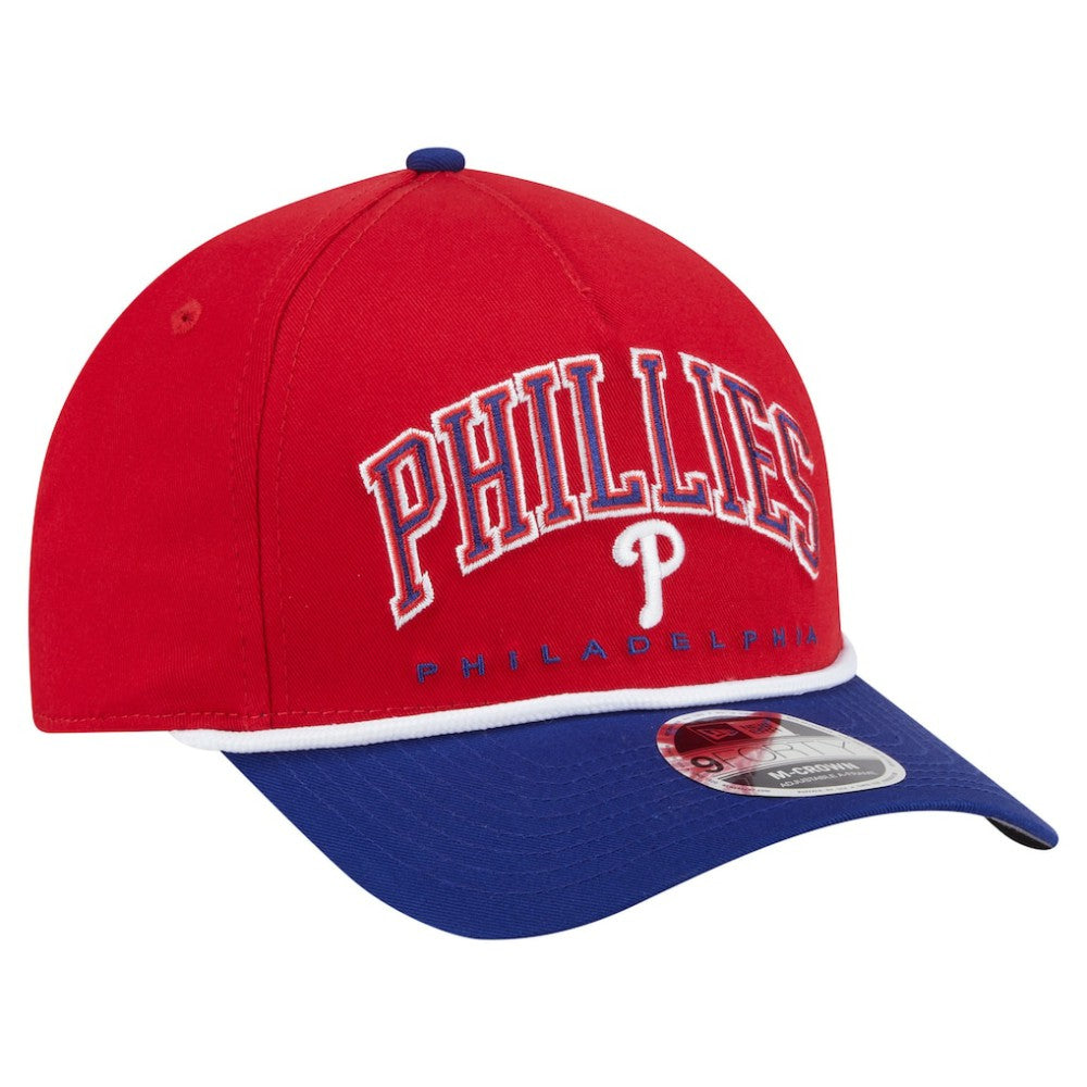 Philadelphia Phillies Arch 9FORTY A-Frame M-Crown Adjustable Hat Red/Royal | New Era