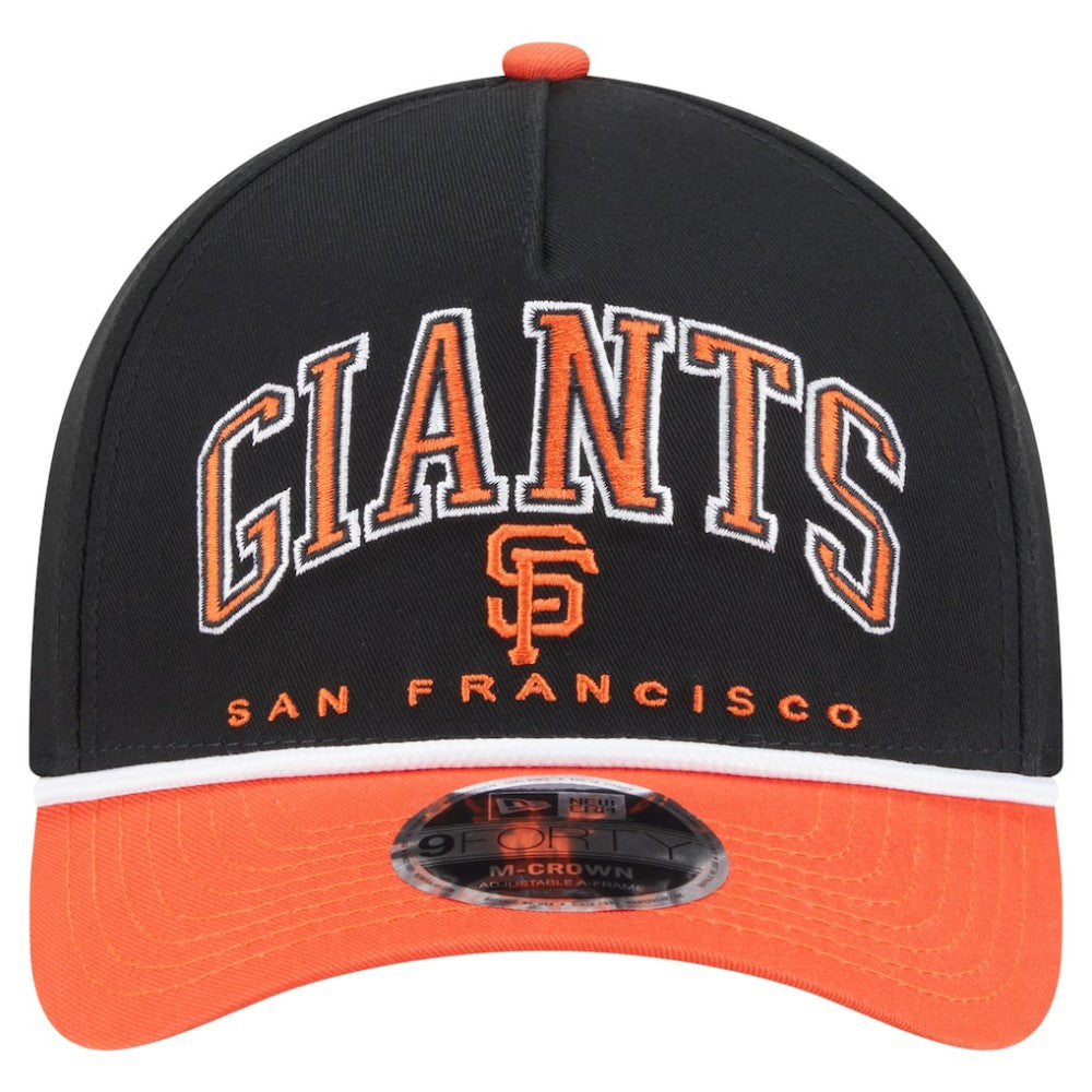 San Francisco Giants Arch 9FORTY A-Frame M-Crown Adjustable Hat Black/Orange | New Era