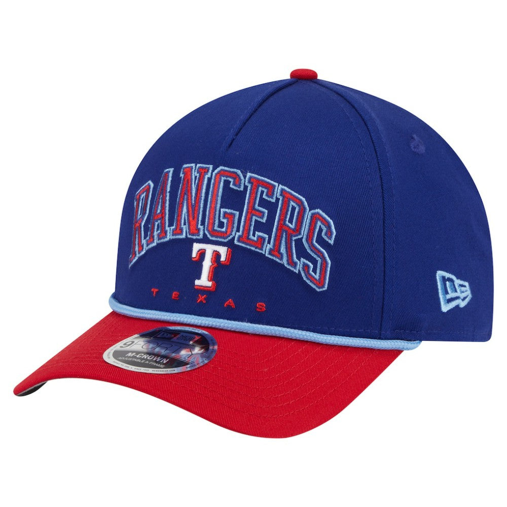Texas Rangers Arch 9FORTY A-Frame M-Crown Adjustable Hat Royal/Red | New Era