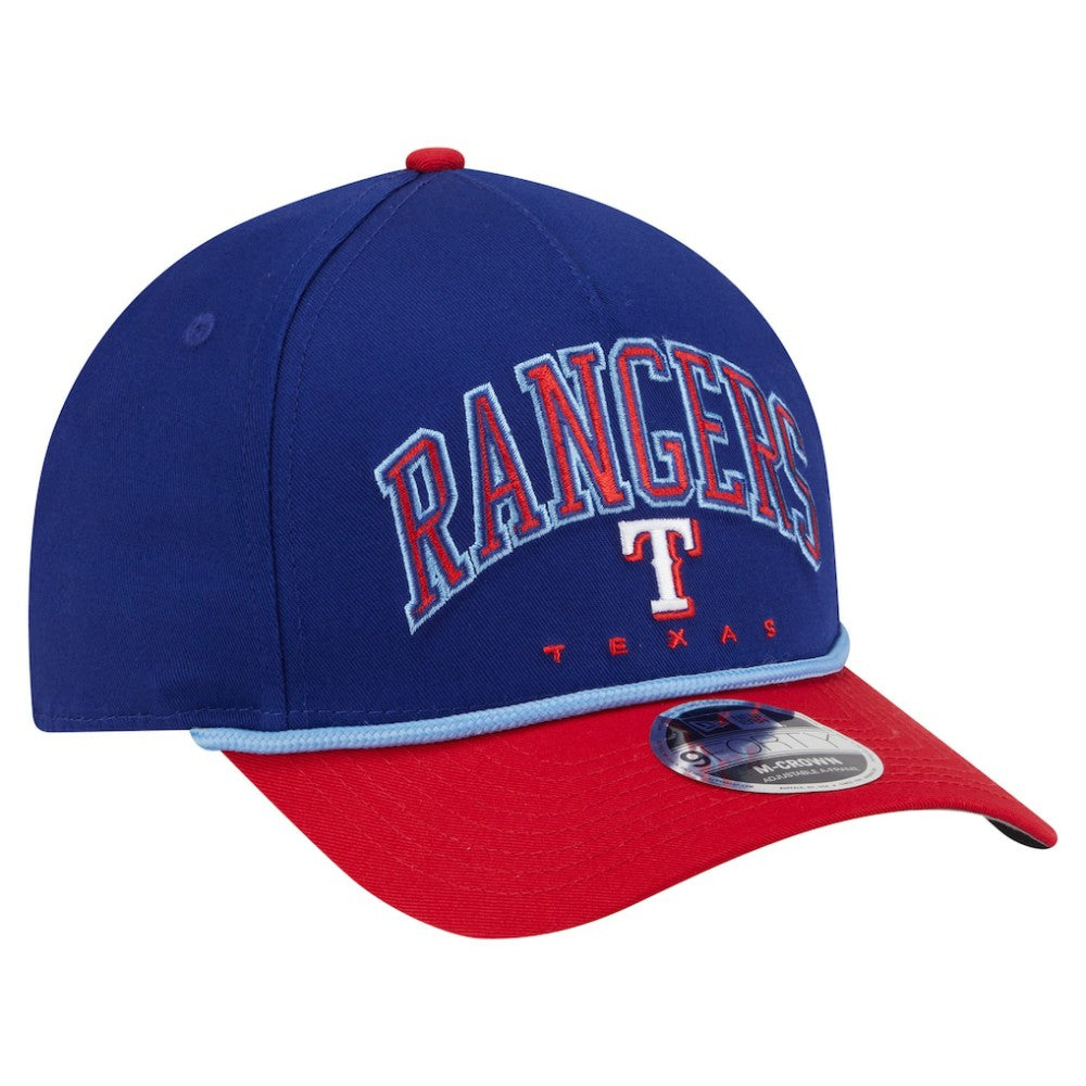 Texas Rangers Arch 9FORTY A-Frame M-Crown Adjustable Hat Royal/Red | New Era