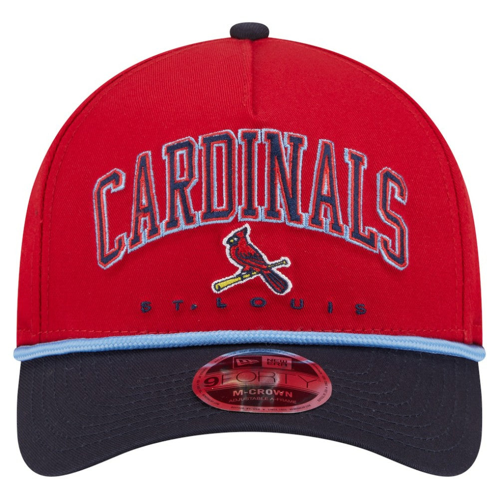 St. Louis Cardinals Arch 9FORTY A-Frame M-Crown Adjustable Hat Red/Navy | New Era