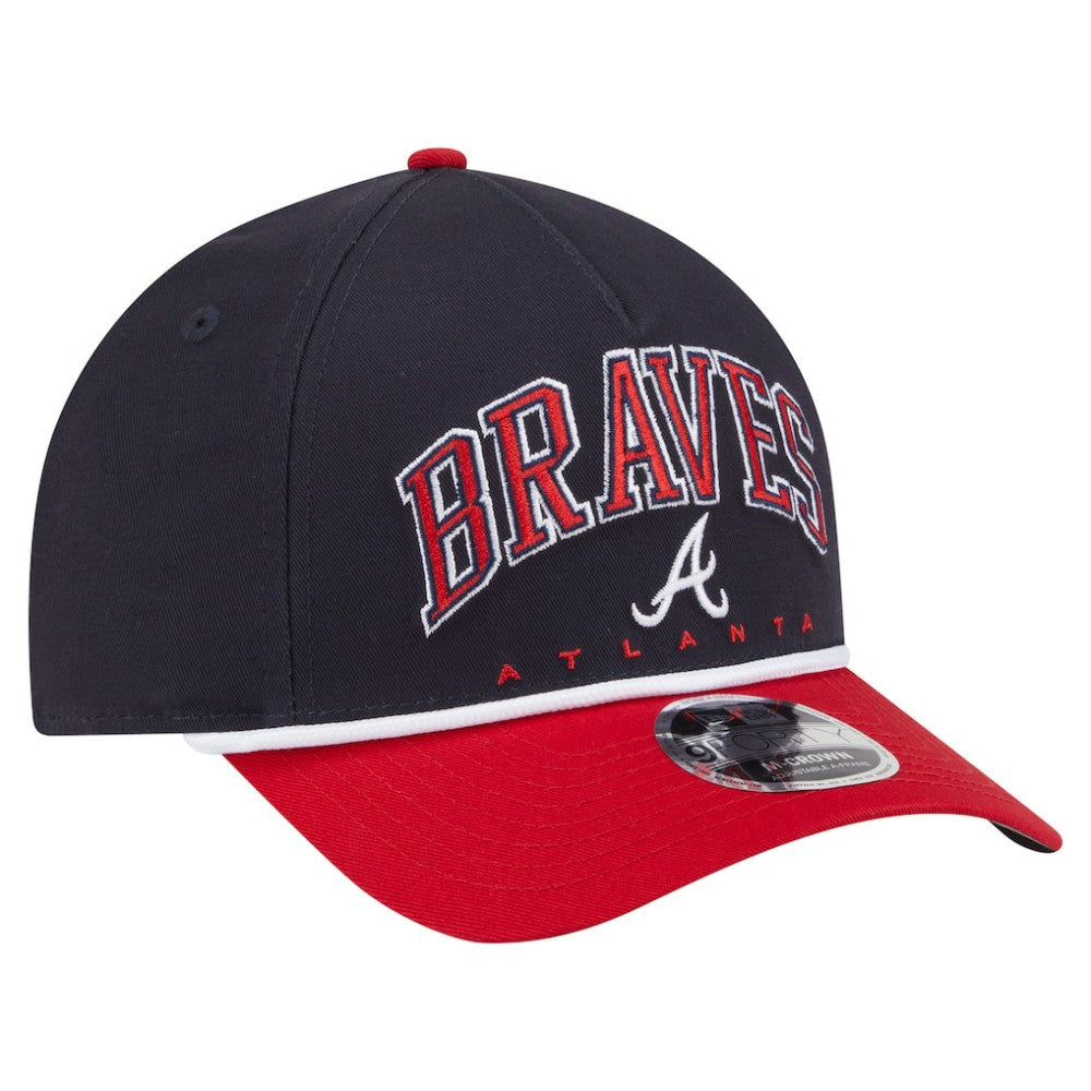 Atlanta Braves Arch 9FORTY A-Frame M-Crown Adjustable Hat Navy/Red | New Era