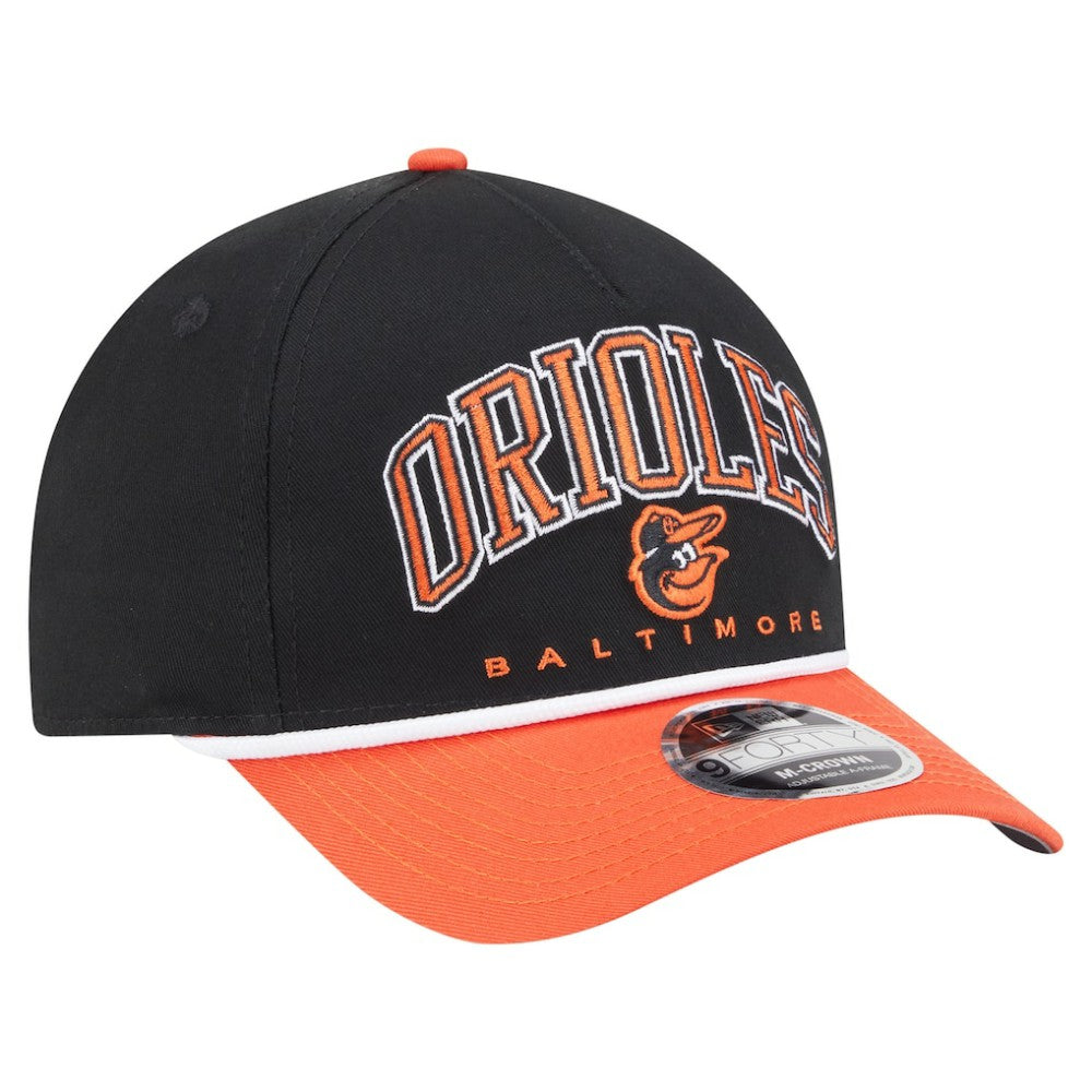 Baltimore Orioles Arch 9FORTY A-Frame M-Crown Adjustable Hat Black/Orange | New Era