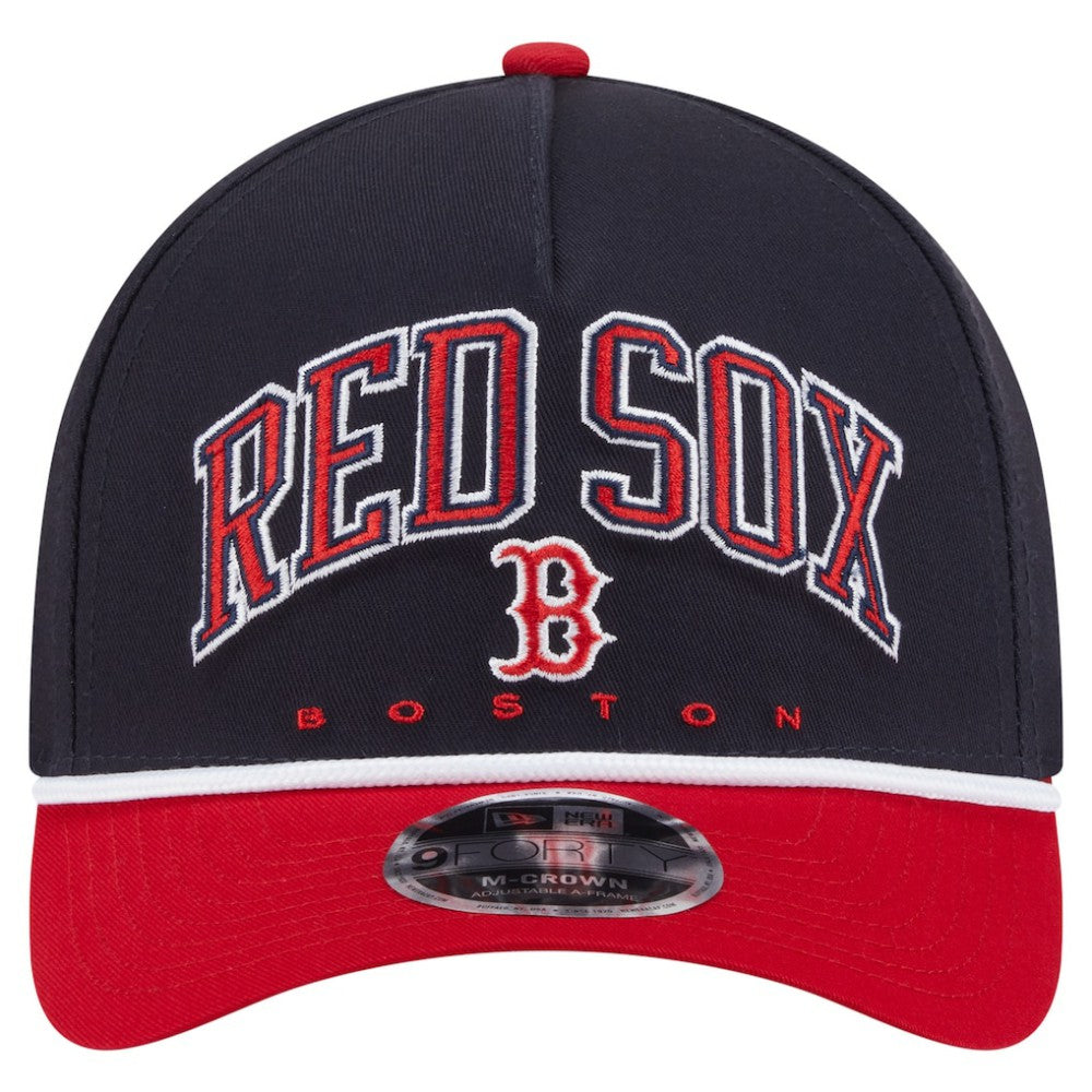 Boston Red Sox Arch 9FORTY A-Frame M-Crown Adjustable Hat Navy/Red | New Era
