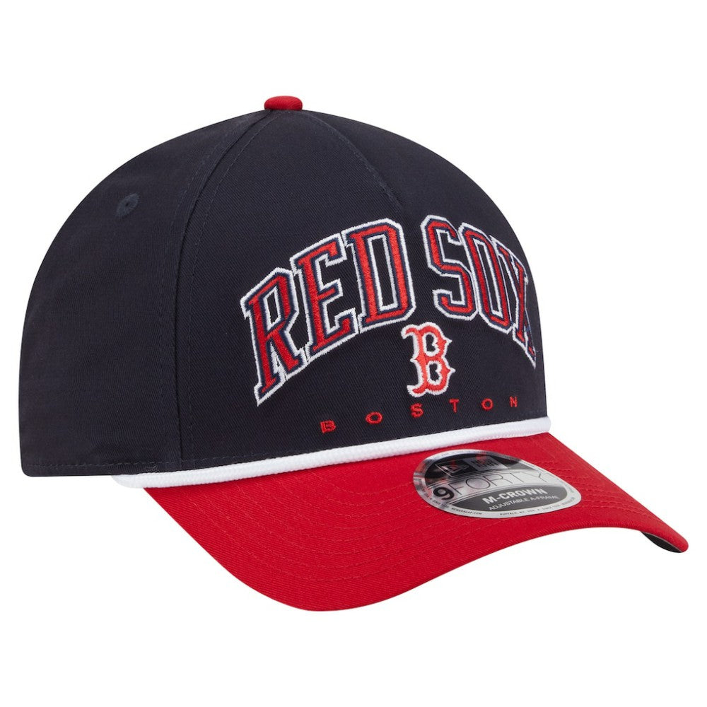 Boston Red Sox Arch 9FORTY A-Frame M-Crown Adjustable Hat Navy/Red | New Era