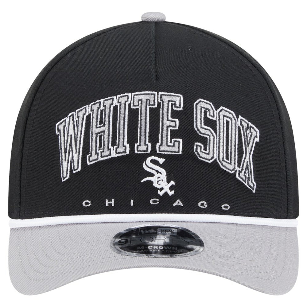 Chicago White Sox Arch 9FORTY A-Frame M-Crown Adjustable Hat Black/Gray | New Era