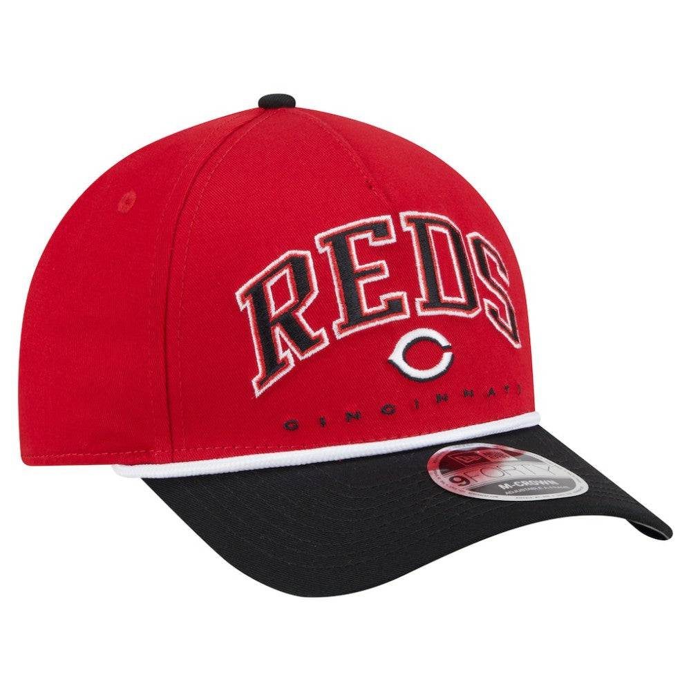 Cincinnati Reds Arch 9FORTY A-Frame M-Crown Adjustable Hat Red/Black | New Era