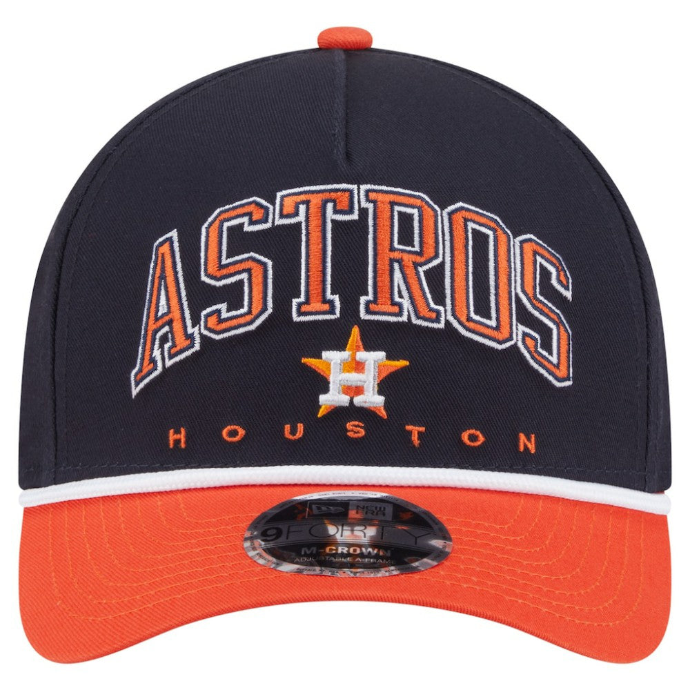 Houston Astros Arch 9FORTY A-Frame M-Crown Adjustable Hat Navy/Orange | New Era