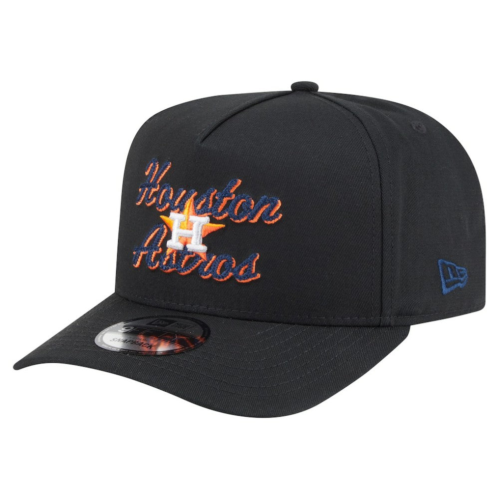 Houston Astros Chainstitch 9FIFTY A-Frame Snapback Hat Black | New Era