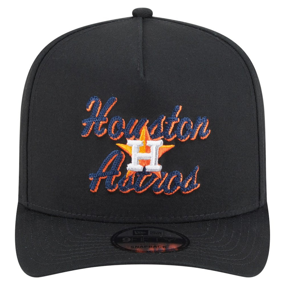Houston Astros Chainstitch 9FIFTY A-Frame Snapback Hat Black | New Era