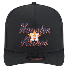 Houston Astros Chainstitch 9FIFTY A-Frame Snapback Hat Black | New Era