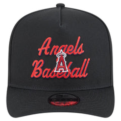 Los Angeles Angels Chainstitch 9FIFTY A-Frame Snapback Hat Black | New Era