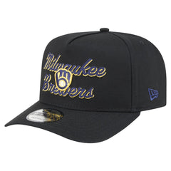 Milwaukee Brewers Chainstitch 9FIFTY A-Frame Snapback Hat Black | New Era