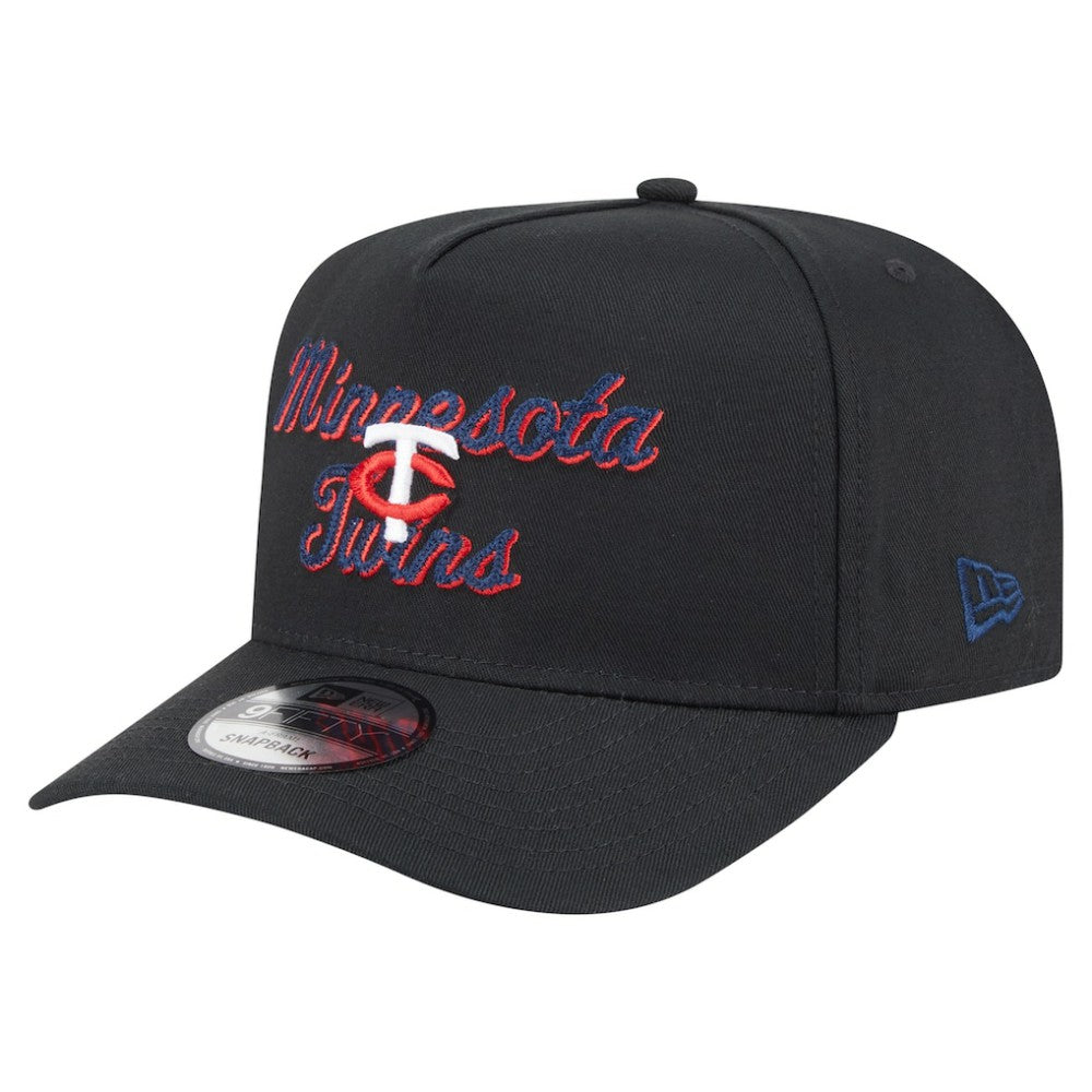 Minnesota Twins Chainstitch 9FIFTY A-Frame Snapback Hat Black | New Era