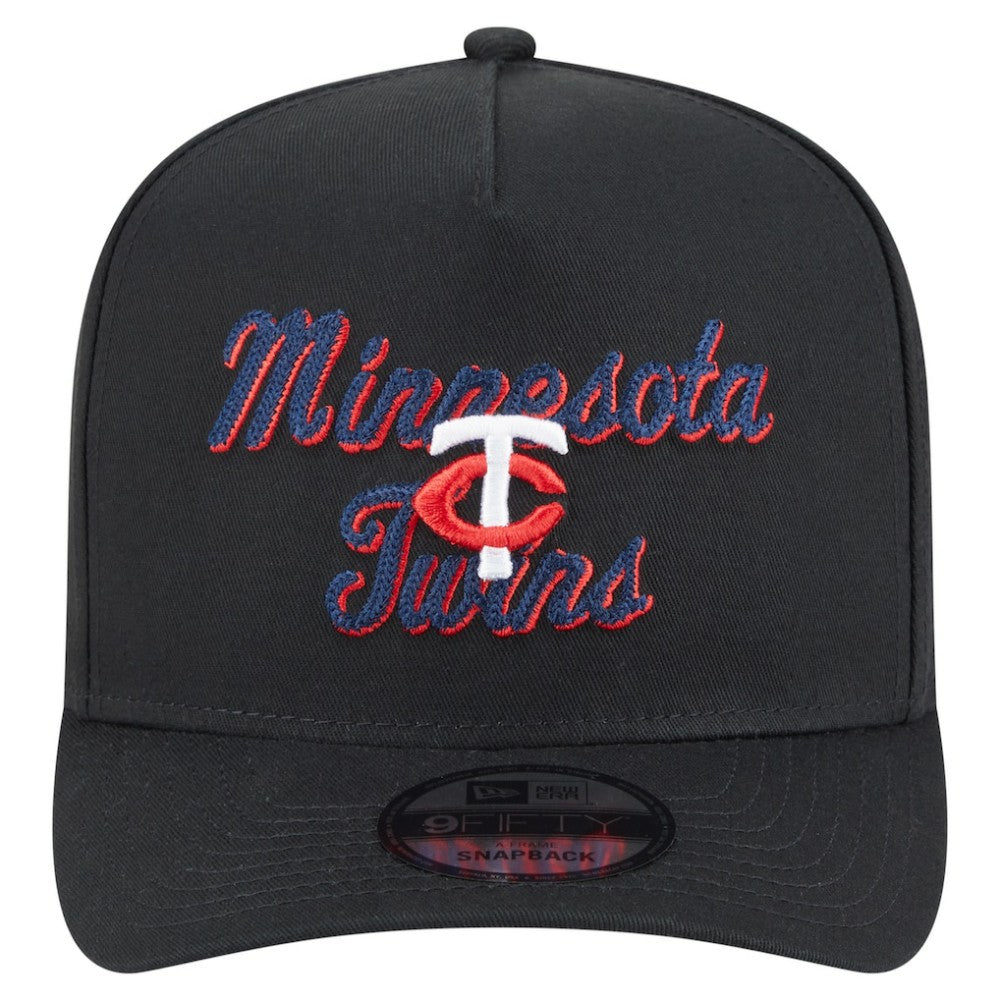 Minnesota Twins Chainstitch 9FIFTY A-Frame Snapback Hat Black | New Era